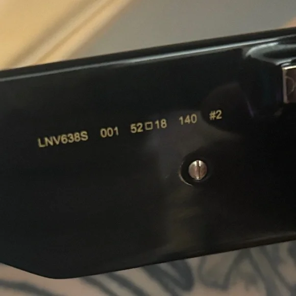 Lanvin Black Sunglasses with Multicolor Chevron Accents - Picture 9 of 9